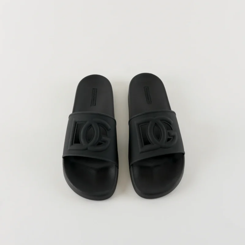 DOLCE & GABBANNA LOGO-EMBOSSED CUT-OUT SLIDES