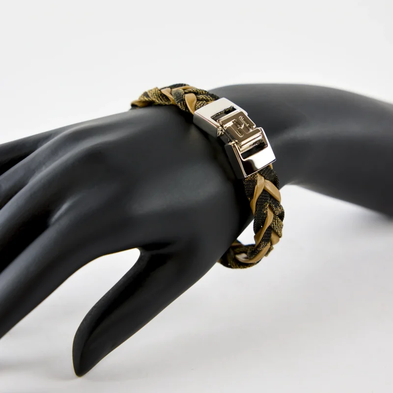 Fendi FF Braided Leather Bracelet