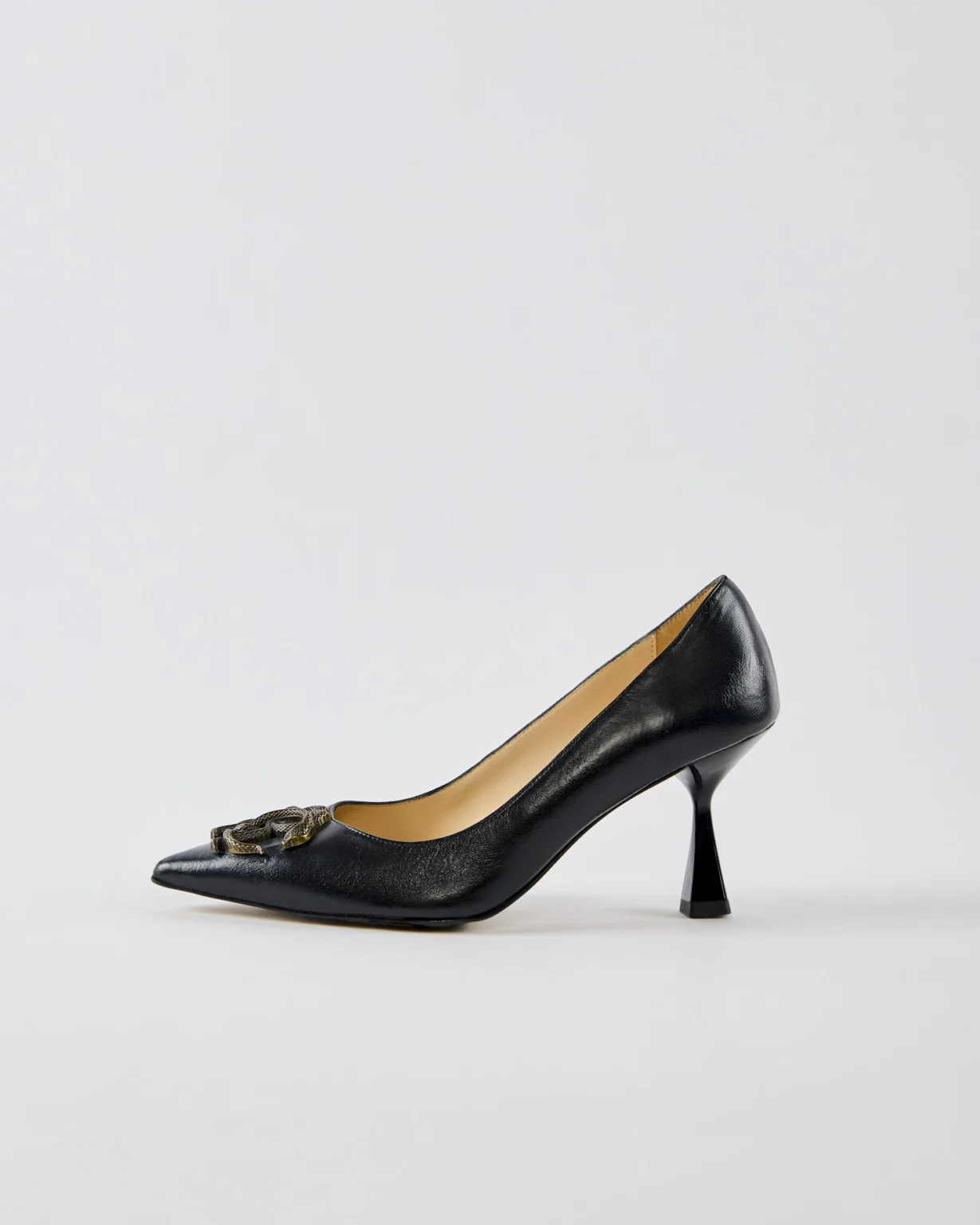 Roberto Cavalli Mirror Snake Monogram Pumps