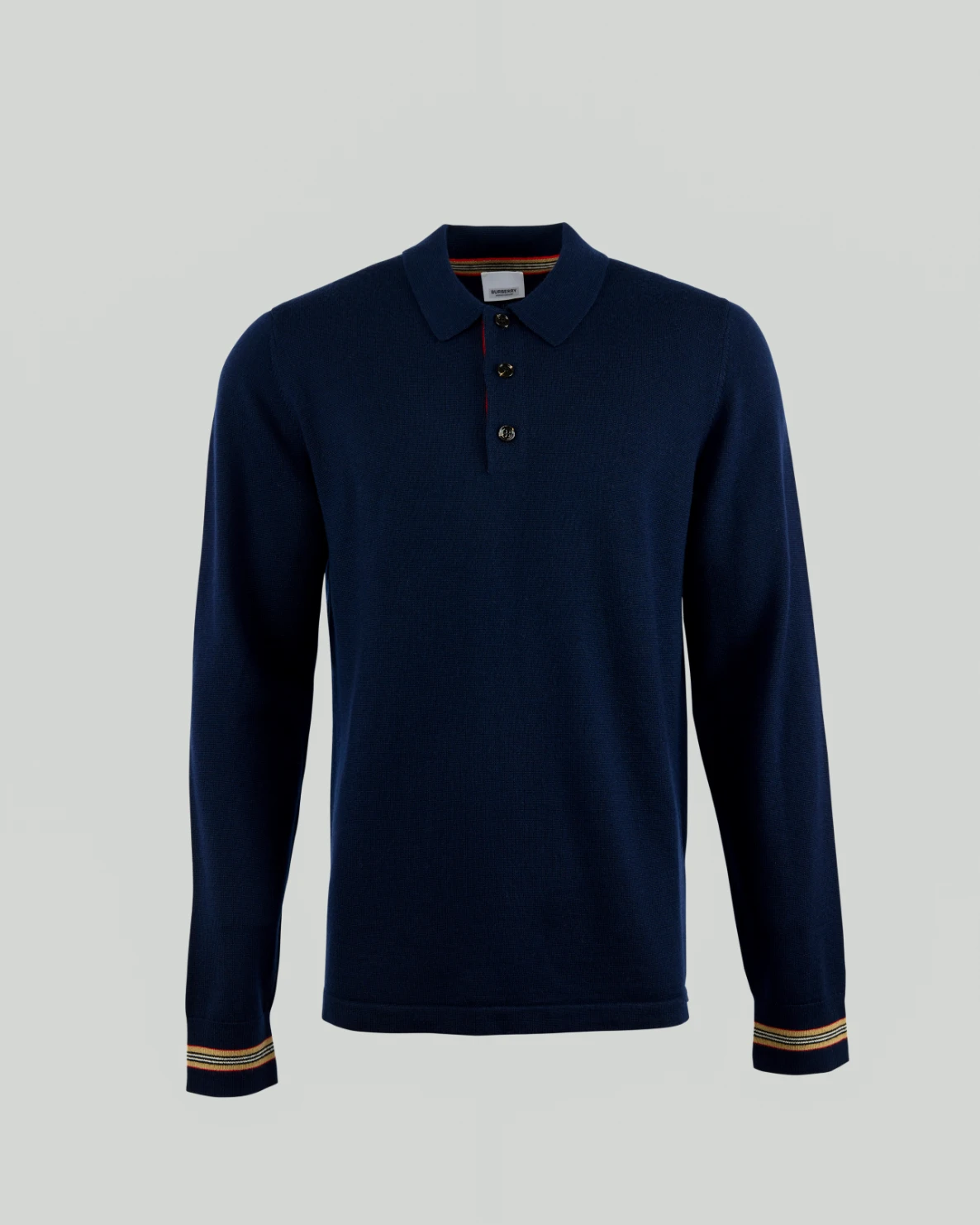 Burberry Long-Sleeve Knit Polo Shirt