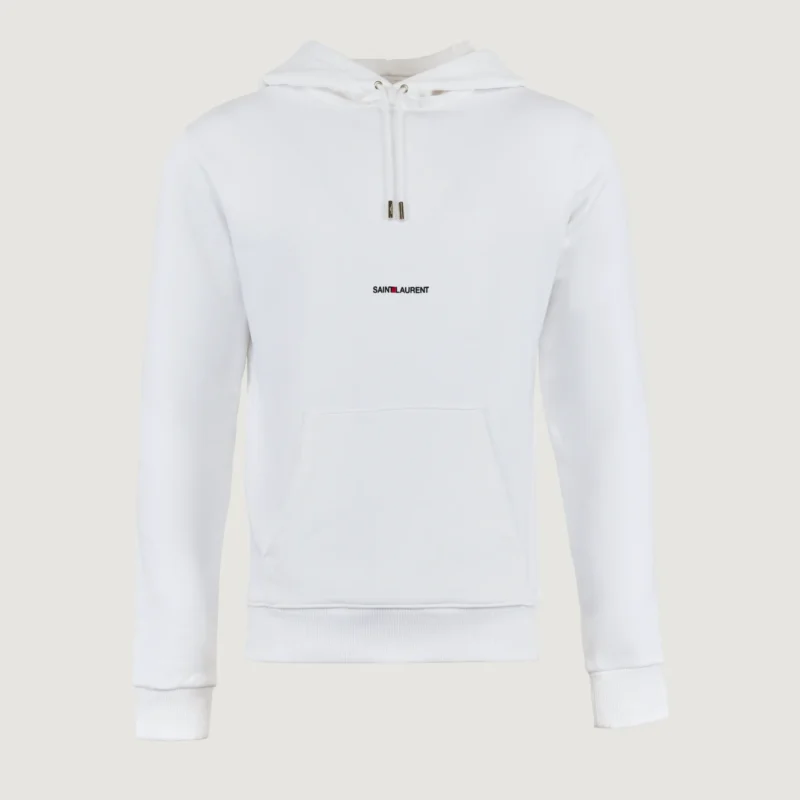 Saint Laurent Logo Print Cotton Hoodie