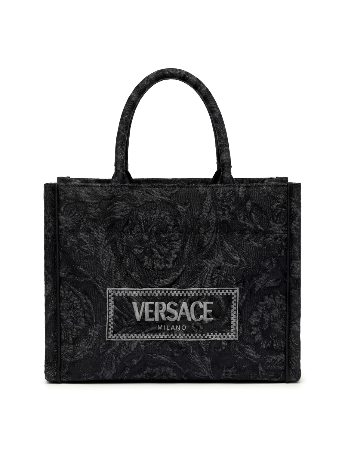 Versace Athena Tote Bag in Barocco Jacquard Canvas