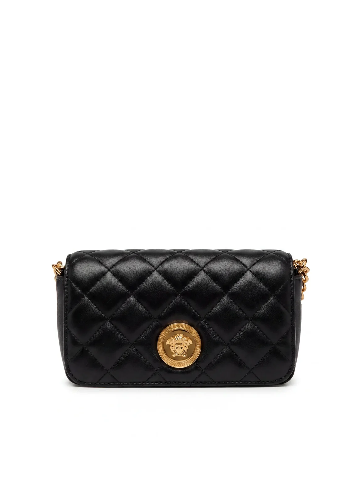 Versace Quilted Leather Medusa Shoulder Bag