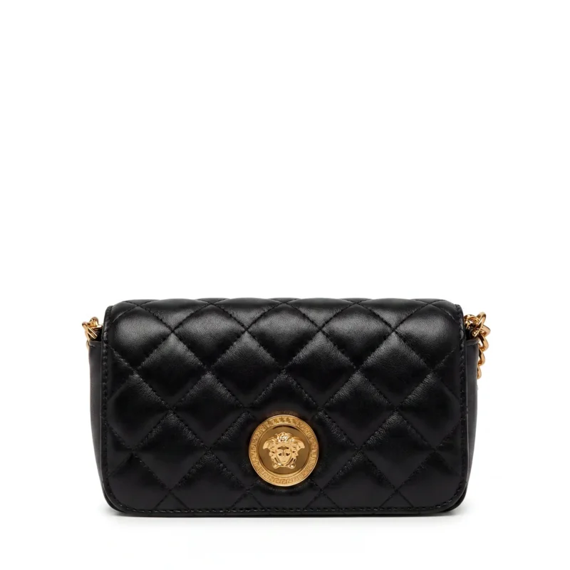 Versace Quilted Leather Medusa Shoulder Bag