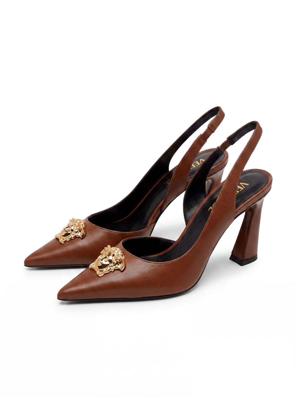 Versace La Medusa Leather Slingback Pumps