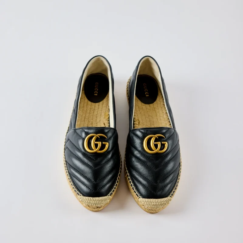 Gucci Marmont Leather Espadrilles