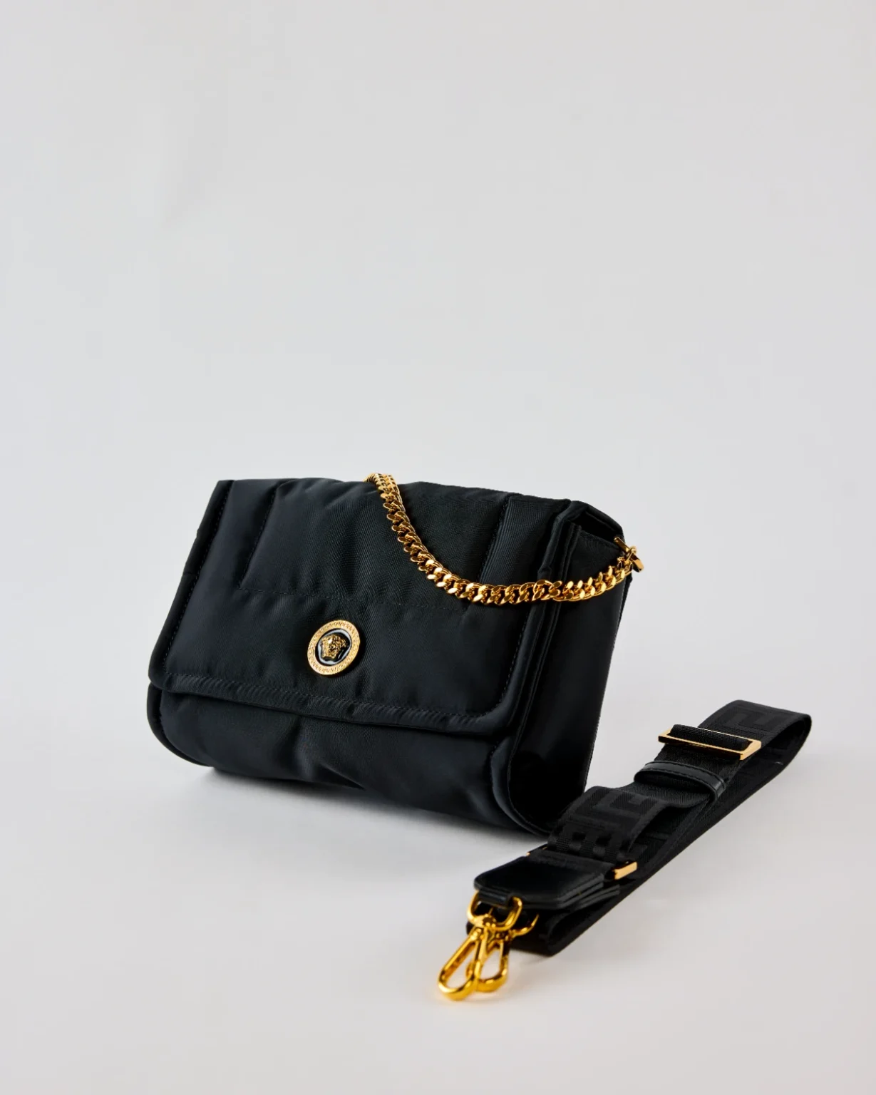 Versace La Medusa Nylon Crossbody Bag