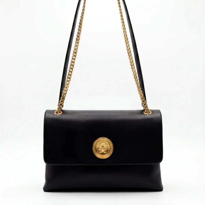 Versace La Medusa Structured Chain Shoulder Bag