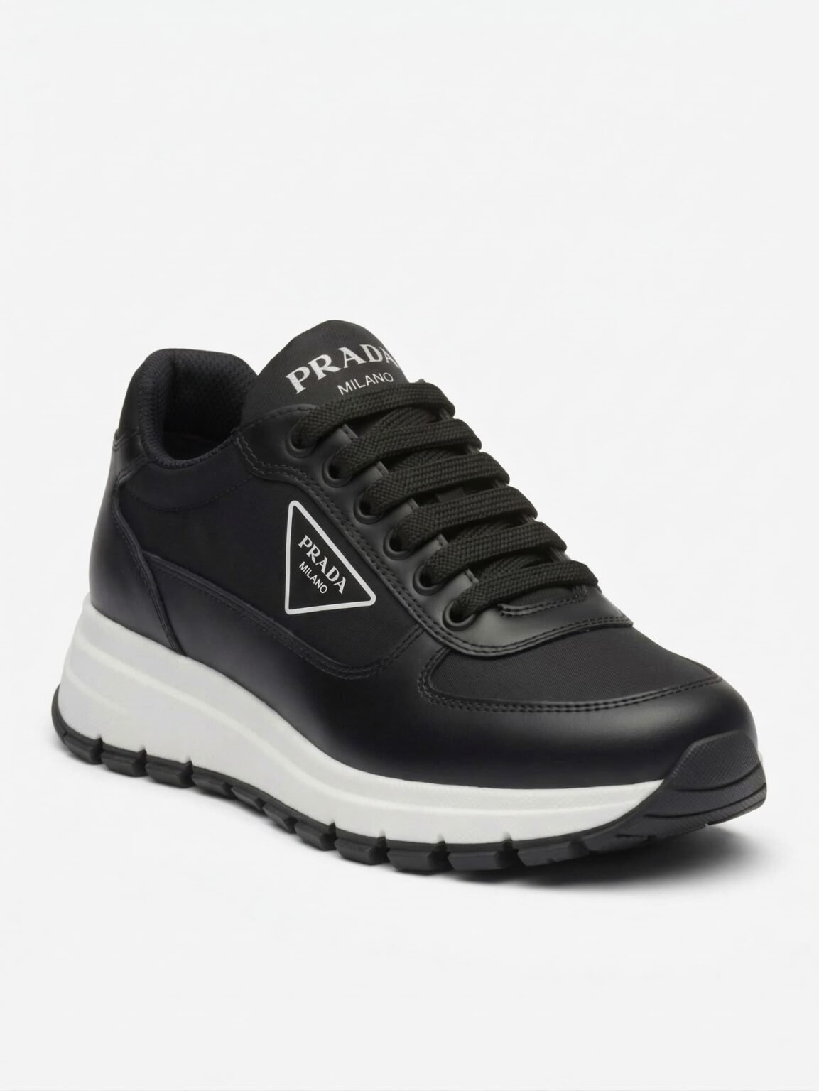 Prada Black Leather Trainers