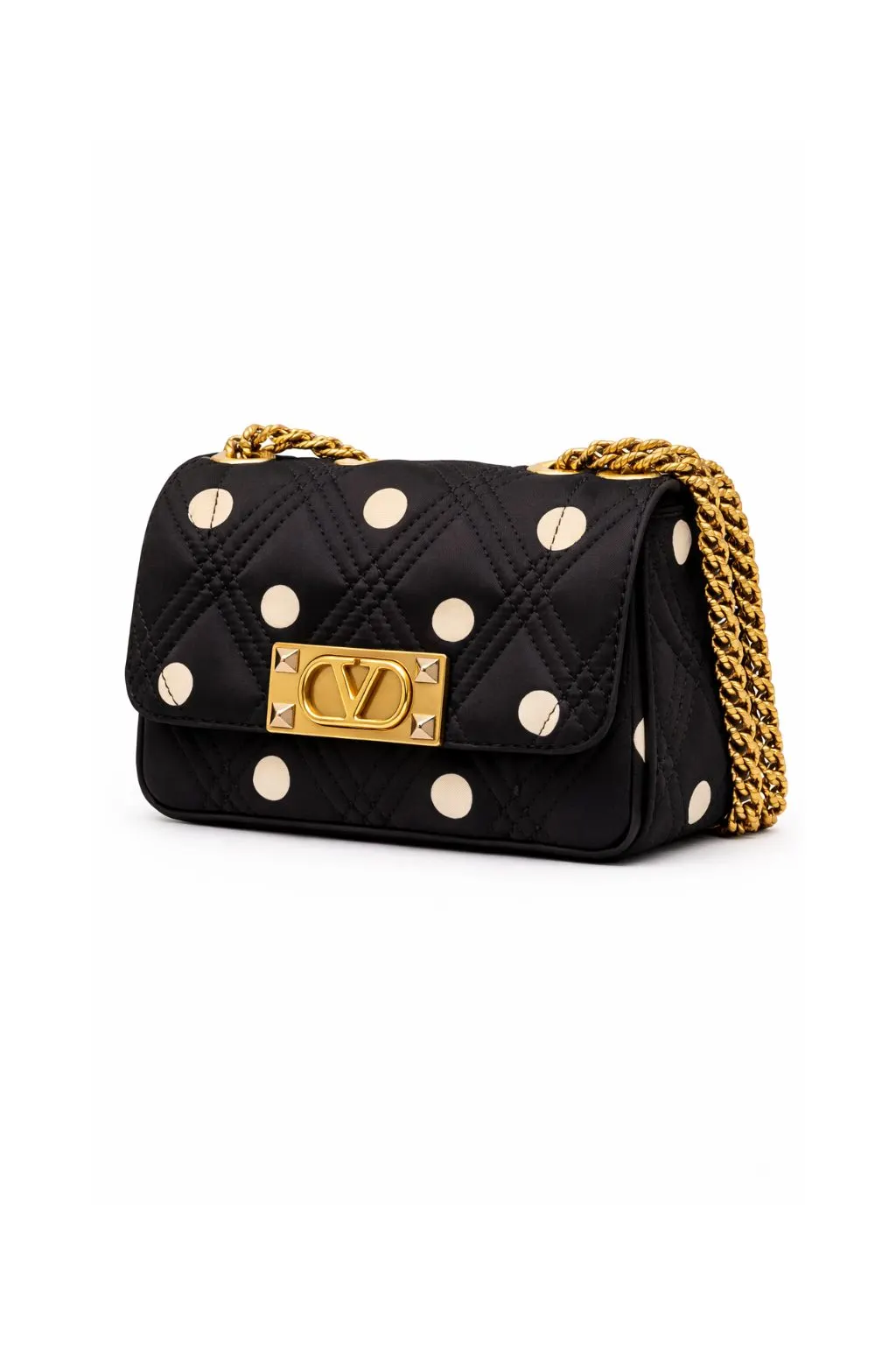 Valentino Garavani Quiltie 67 Polka-Dot Cross Body Bag