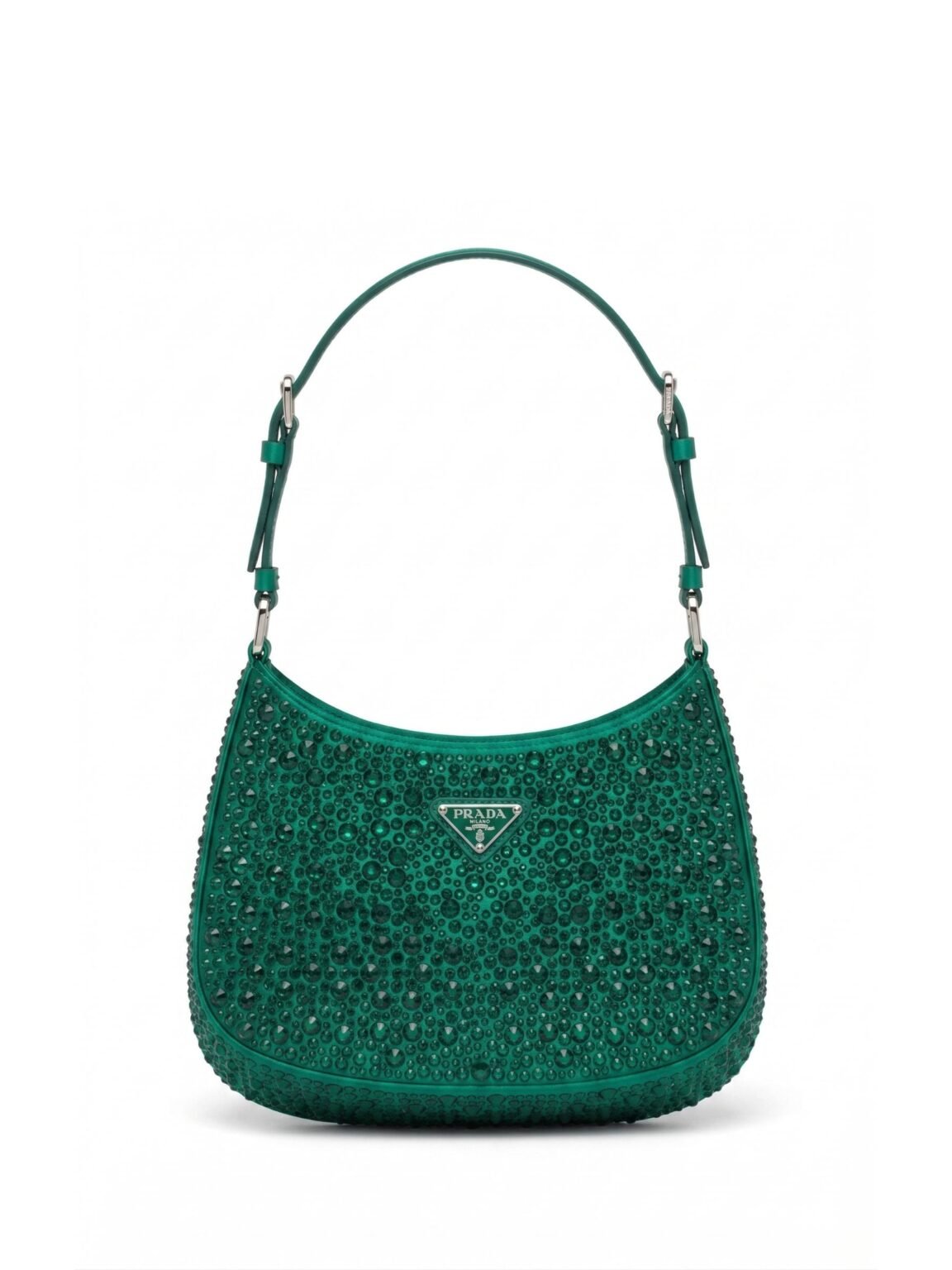 Prada Cleo Satin Crystal Shoulder Bag