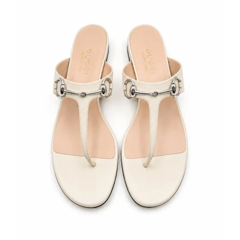 Gucci Horsebit White Sandals