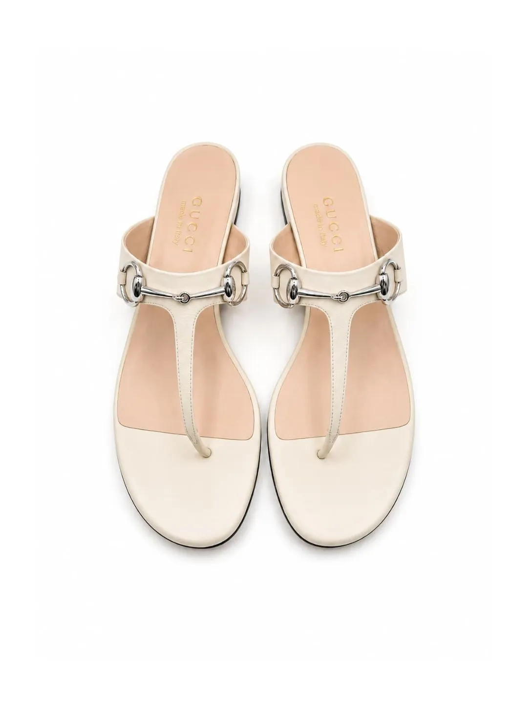 Gucci Horsebit White Sandals