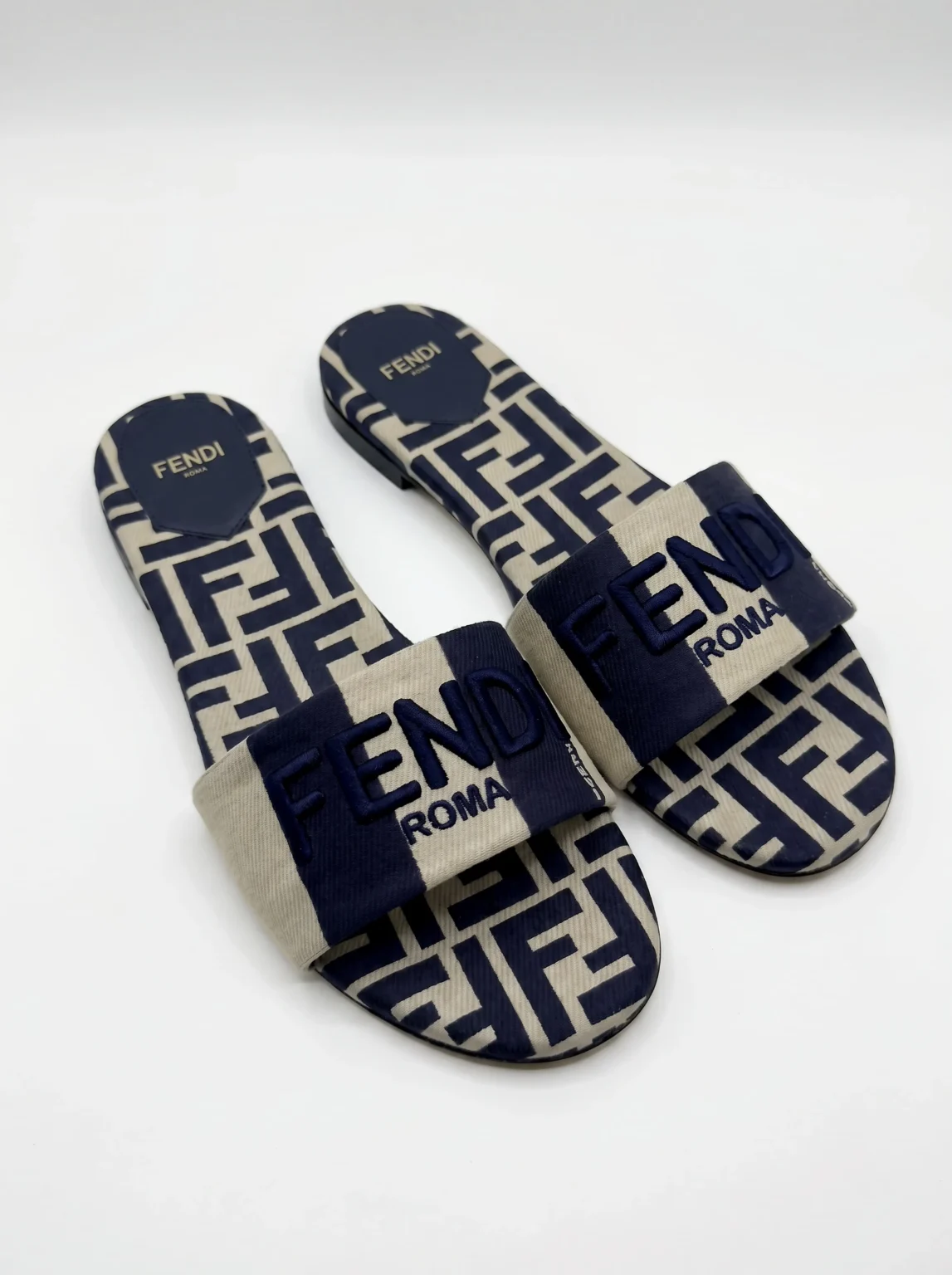 Fendi Signature Fabric Slides