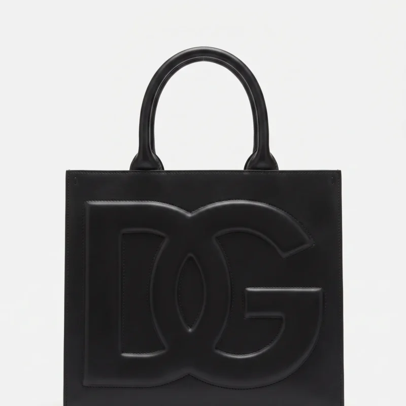 Dolce & Gabbana Black Leather Medium DG Daily Tote