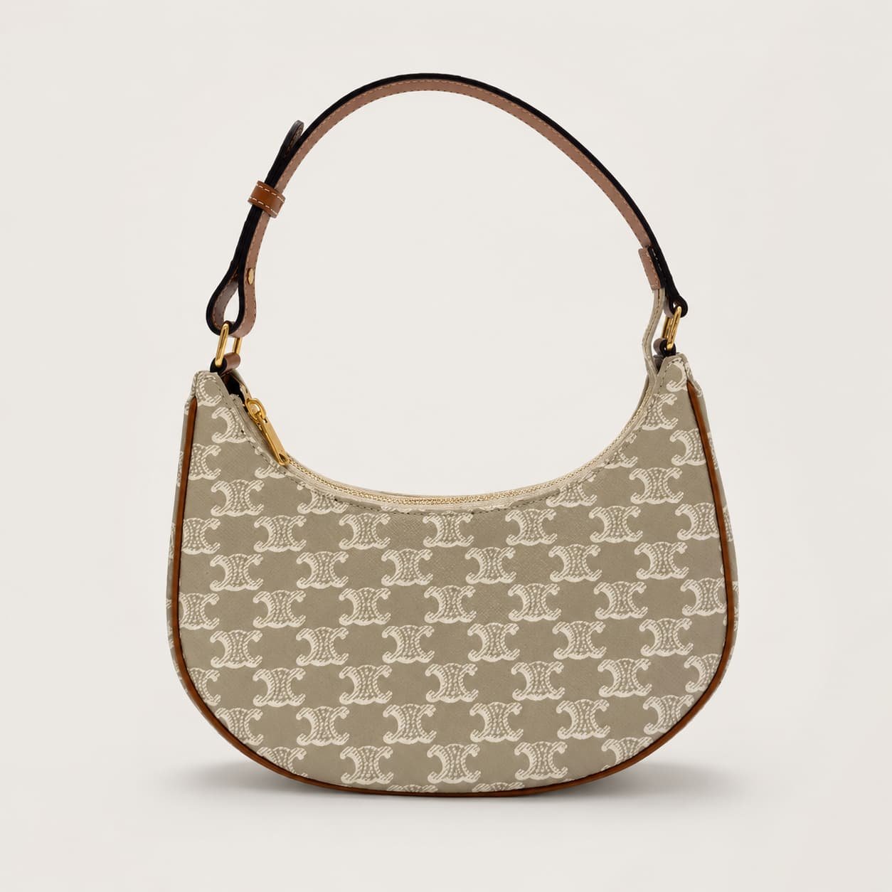 Celine Canvas Calfskin Ava Triomphe Shoulder Bag