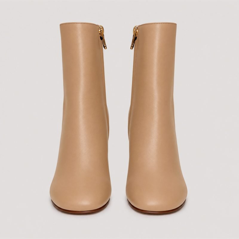 Fendi Lambskin Metallic F-Heel Ankle Boots