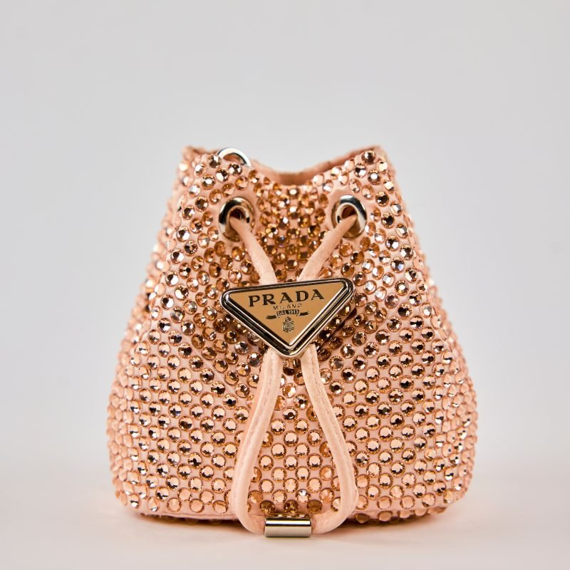 PRADA RHINESTONED SATIN MINI BAG