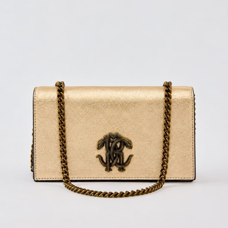 ROBERTO CAVALLI CRACKED LEATHER BAG