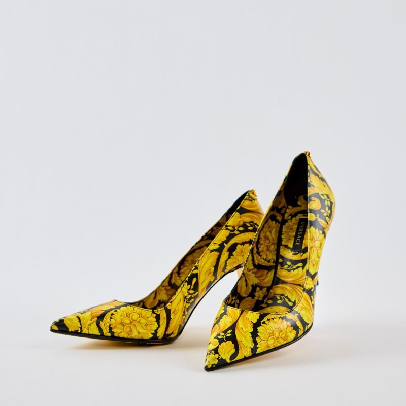 VERSACE BAROCCCO PRINT HIGH HEEL PUMPS